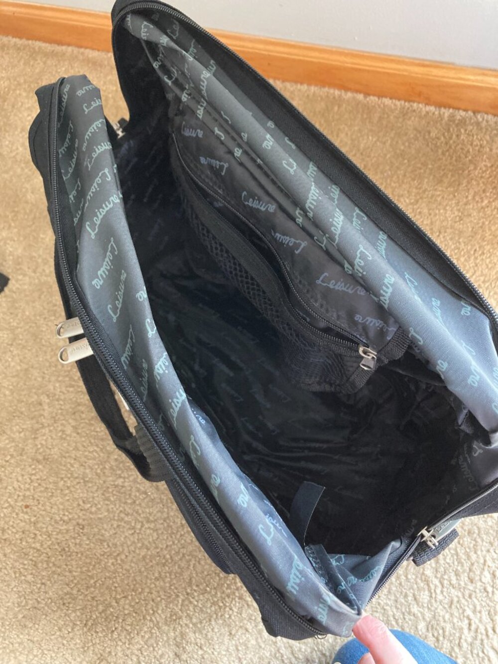 Rolling Briefcase Laptop Carry On Travel Bag -Unisex-by Leisure - Picture 15 of 16